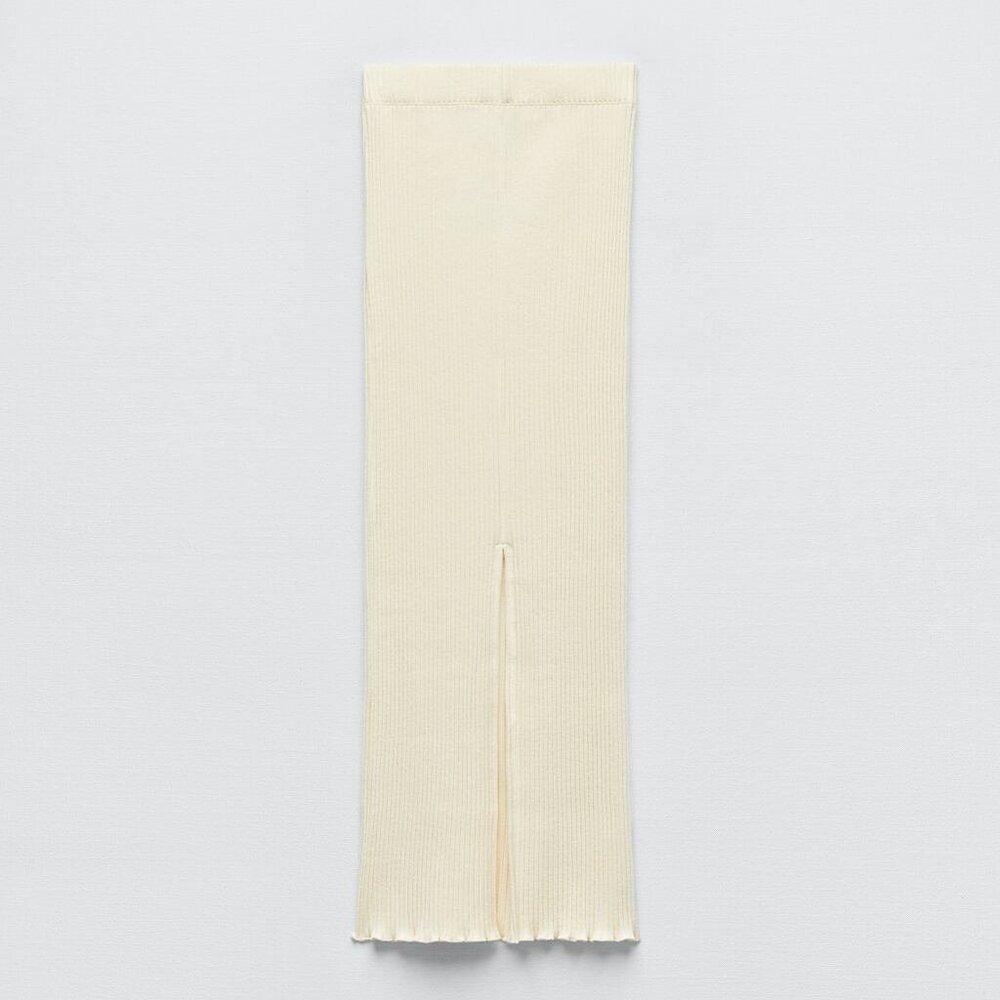 Zara Long Ribbed Skirt - Picture 8 of 11